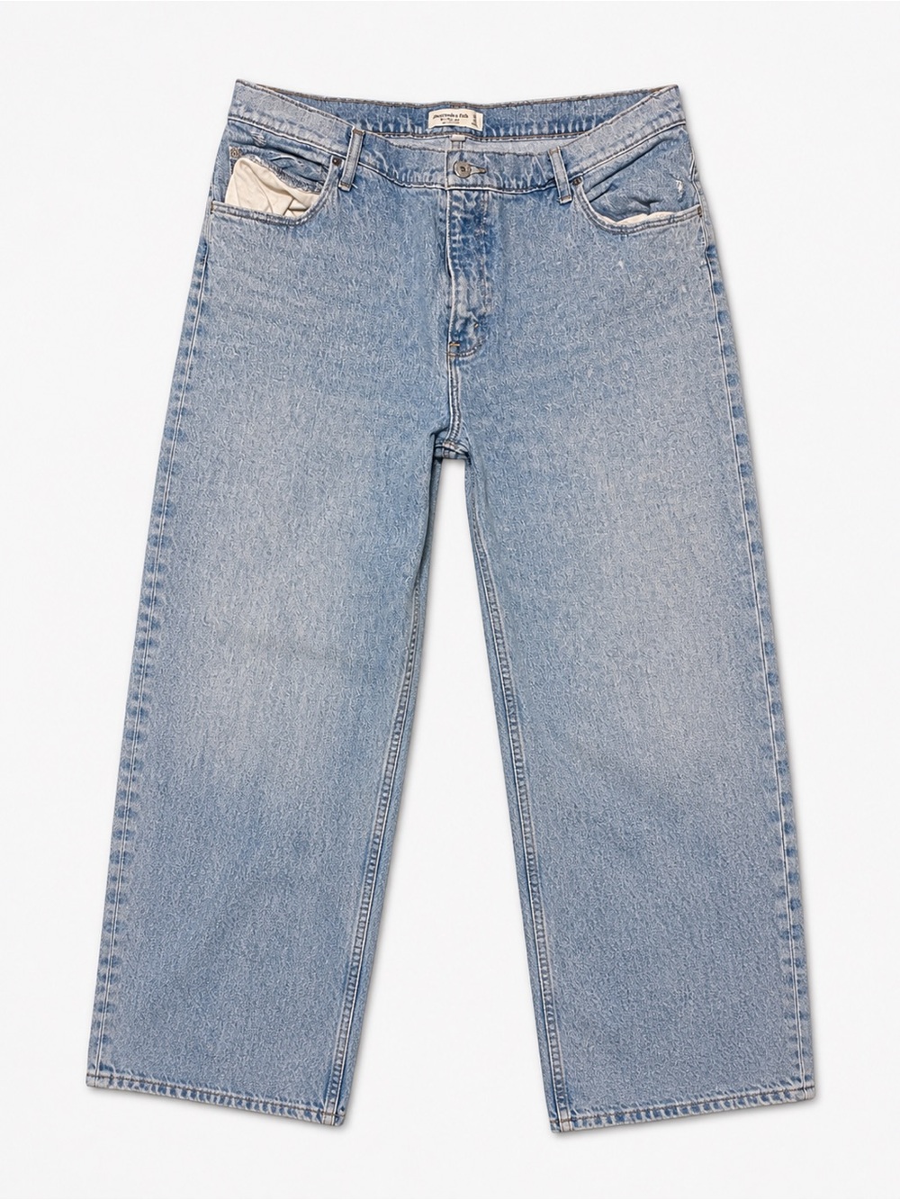 Abercrombie & Fitch Light Blue High-Rise Wide-Leg Jeans